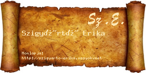 Szigyártó Erika névjegykártya