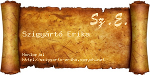 Szigyártó Erika névjegykártya
